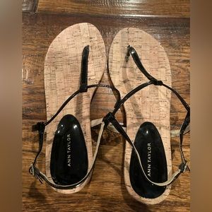 Ann Taylor size 8.5 strap around ankle sandal black.